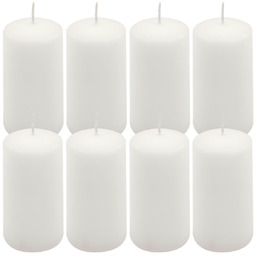ŚWIECE STOŁOWE BIAŁE 8 SZT 10x5 CM DEKORACYJNE
