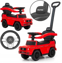 Jeździk z rączką pchacz chodzik czerwony Mercedes G350d