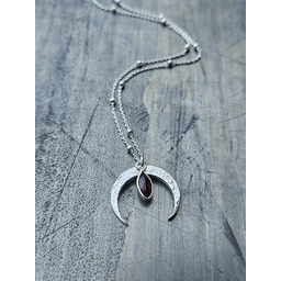 Pakamera Naszyjnik N39 Lunula, granat, Ag925