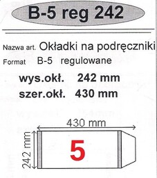 Okładka na podręcznik B5. Regulowana 50 sztuk. 242x430