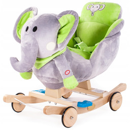 Bujak konik na biegunach Jeździk 2w1 pluszowy słonik