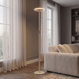 Lampa Podłogowa Arcchio, Frile, ściemnialny, beżowy, salon, aluminium,