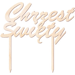 Topper drewniany na tort Chrzest Święty - 1