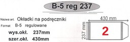 Okładka na podręcznik B5. Regulowana 50 sztuk. 237x430