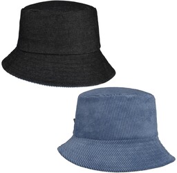 Kapelusz Dwustronny Cord Denim Bucket by bedacht, niebieski,