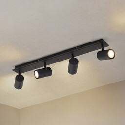 Lampa Sufitowa Lindby, Joffrey, ściemnialny, czarny, salon, metal,
