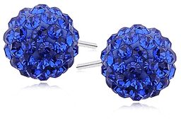 Kolczyki kulki szafirowe kryształki Swarovski 10mm shamballa discoball