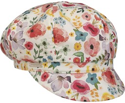 Czapka Kaszkiet Fiorella by Seeberger, beżowo-czerwony, One Size