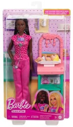 Lalka Barbie Lekarz Pediatra Ciemne Włosy