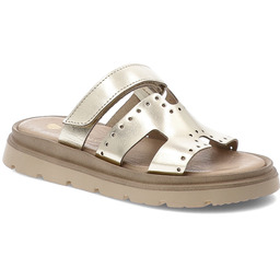 Armodo Złote Klapki Modne Obuwie Damskie