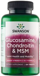 Swanson Glucosamine, Chondroitin & MSM Highest Strength, glukozamina,