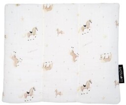 Lullalove Poduszka muślinowa Konie 25 x 30 cm