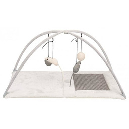 Trixie Drapak mata z zabawkami na sznurku szary/jasnoszary