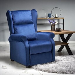 Fotel rozkładany tapicerowany granatowy Agustin 2