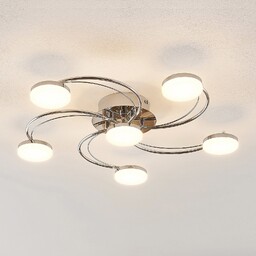 Lampa Sufitowa Lindby, Rouven, metaliczny, salon, metal, nowoczesny