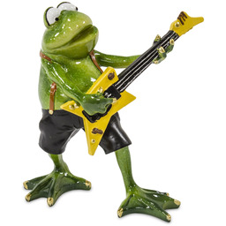Figurka dekoracyjna żaba żabka gitarzysta gra na elektryku