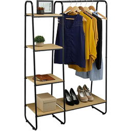 Relaxdays Wieszak na ubrania z półką, wys. x