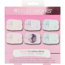 Brushworks Pastelowe opaski do mycia nadgarstka z mikrofibry,