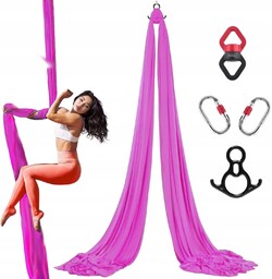 Szarfa akrobatyczna aerial silk 8 m Różowa