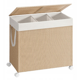 Duży Kosz Na Pranie 140L 3 Przegrody