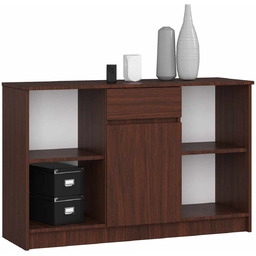 Komoda B-17, 1 szuflada i 1 drzwi, brązowa,
