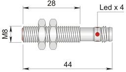 Czujnik indukcyjny 8 mm SI8-C1 NPN NO H1