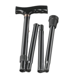 Laska składana teleskopowa z regulacją wysokości czarna