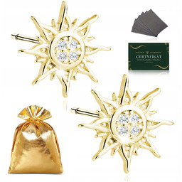 Złote Kolczyki Damskie 925 Pozłacane Wkrętki Słoneczka