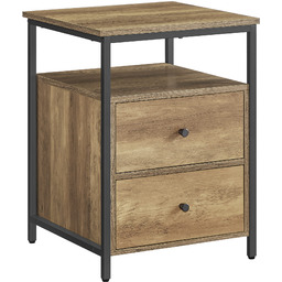 Szafka Nocna Stolik z Szufladami Brązowa Rustykalna Loft