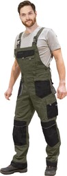 LH-FMN-B - Spodnie ochronne ogrodniczki FORMEN - khaki-czarno-szary
