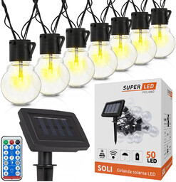 Girlanda solarna Led ogrodowa 50 x żarówek Led
