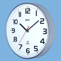 Zegar sterowany WiFi cichy 25cm/srebrny
