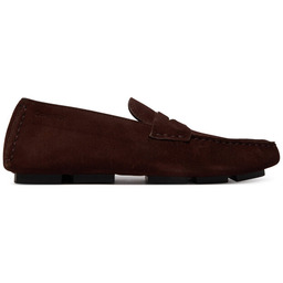 Mokasyny Calvin Klein Square Driver Suede HW0HW02844 Bordowy