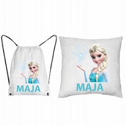 ZESTAW PODUSZKA + WOREK Plecak Kraina Lodu Elsa