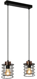 Lumes Industrialna czarna podwójna lampa wisząca F2-F19