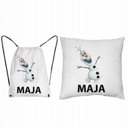 ZESTAW PODUSZKA + WOREK Plecak Kraina Lodu OLAF