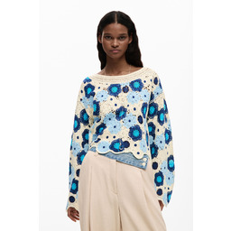 sweter szydełkowy w kwiaty