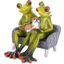 Figurka dekoracyjna żaba żabka na sofie para