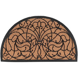 Relaxdays Wycieraczka, kokos i guma, półokrągła, ornamenty, 100