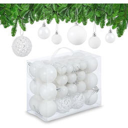 Relaxdays Bombki bożonarodzeniowe, zestaw 50 sztuk, błyszczące, matowe