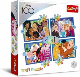 Trefl - Wesoły Świat Disneya - Puzzle 4w1,