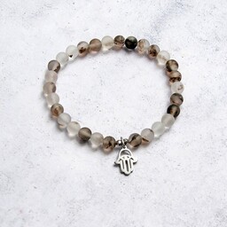 Pakamera HAMSA - amulet - kwarc & stal