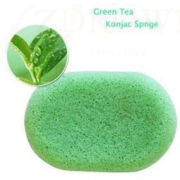 Gąbka Konjac do Twarzy, Owalna, Zielona Herbata, Bebevisa