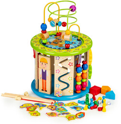 Ecotoys, kostka edukacyjna z grami i klockami