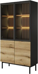 Wysoka witryna do salonu z oświetleniem LED Lang