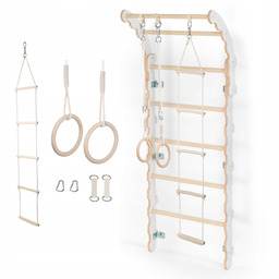 Drabinka gimnastyczna treningowa dla dzieci+Koła gimnastyczne+Drabinka lina