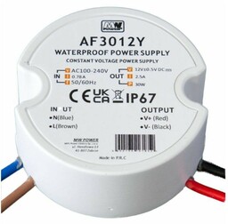 Zasilacz LED 30W 12V 2,5A puszkowy hermetyczny AF3012Y