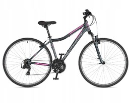 Rower cross Author Compact Asl grafitowo-różowy mat 19"