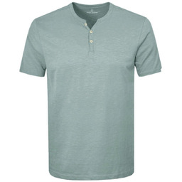 T-Shirt, Dekolt na Guziki -Pako Jeans- Lekki Melanż