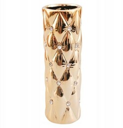 Złoty wazon ceramiczny z kryształkami TG28999-4 glamour 28